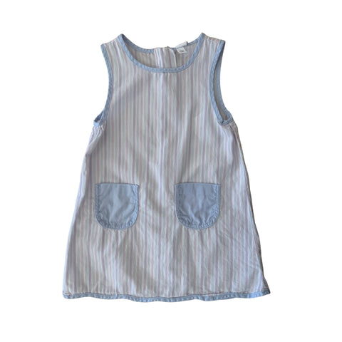 (Pre-Worn) Vintage Multi Color Pinstriped Sleeveless Dress 12-18M