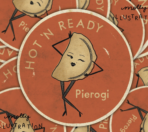 Hot ‘N Ready Pierogi Vinyl Waterproof Sticker