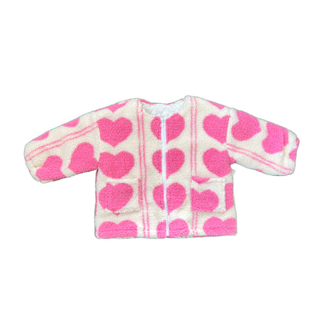 Pink Heart Fleece Zip Up Jacket