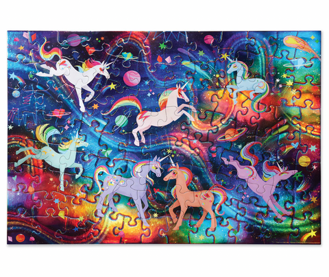 100-Piece Holographic Puzzle - Unicorn Galaxy