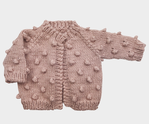 Popcorn Cardigan Hand Knit Baby Sweater