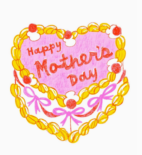 Happy Mama's Day Cake Risograph Card