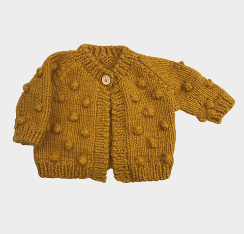 Popcorn Cardigan Hand Knit Baby Sweater