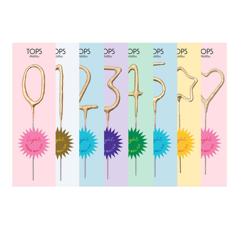 Mini Gold Number Sparklers 4" Birthday Candles