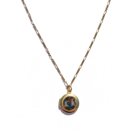 Michelle Starbuck Designs | Black Opal Locket Necklace