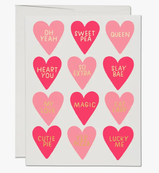 Conversation Hearts Valentines Card