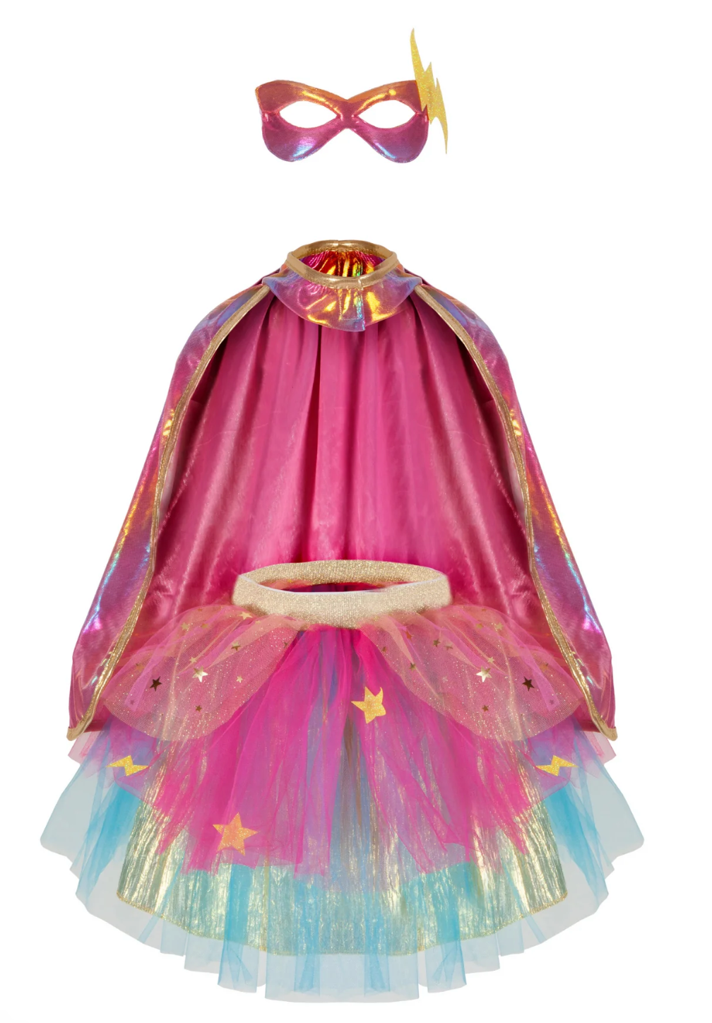 Super-duper Tutu, Cape & Mask, Pink & Gold, Size 4-6