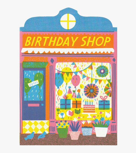 Birthday Shop Die Cut Card