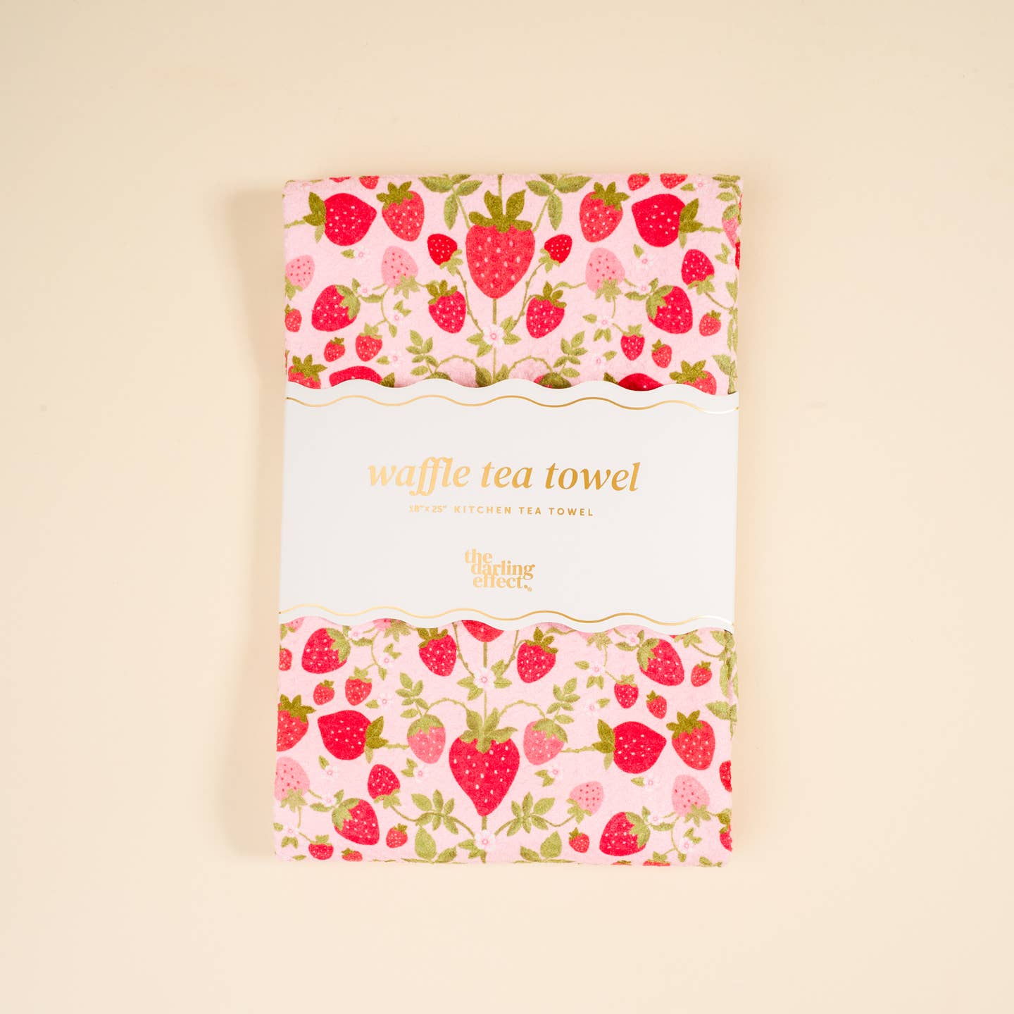 Waffle Tea Towel-Strawberry Fields