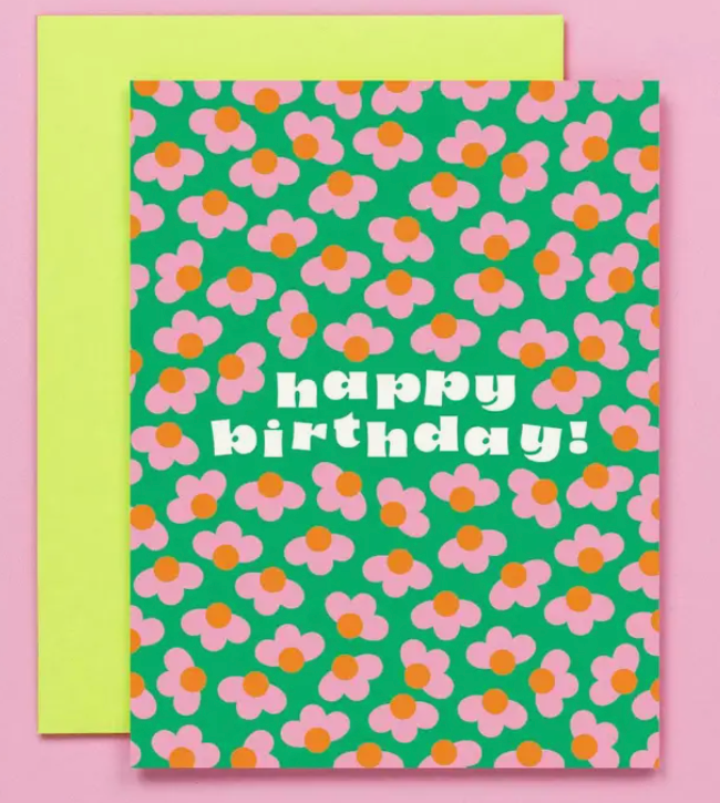 Birthday Buds Flower Pattern Birthday Card