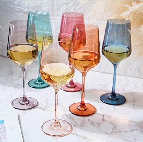Pastel Crystal Wine Glass - Single