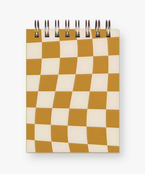 Checkerboard Mini Jotter Notebook - Saffron