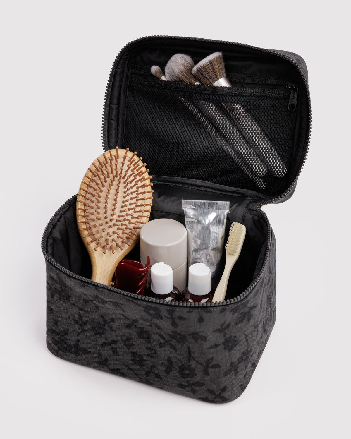 Small Cosmetic Case Charcoal Ditsy Floral