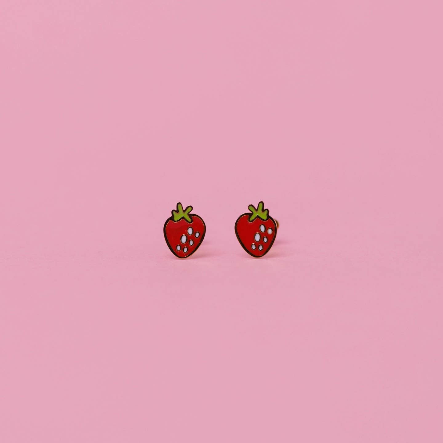 Strawberry Enamel Flat Back Kids earrings