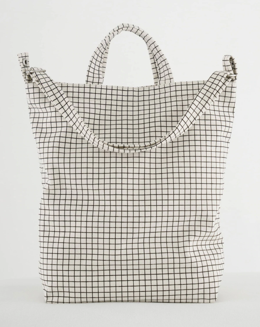 Baggu Duck Bag Natural Grid Stay Forever