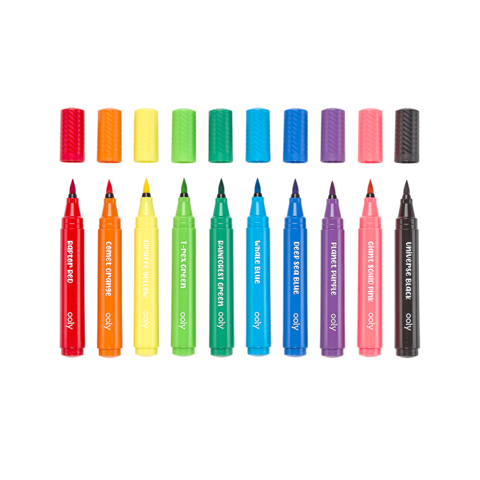 Big Bright Brush Markers - Set of 10