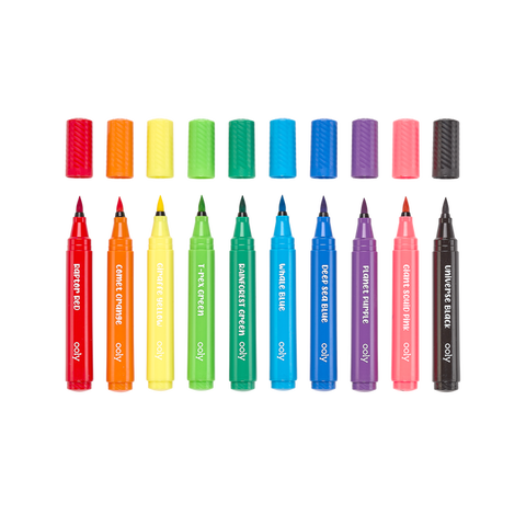 Big Bright Brush Markers - Set of 10