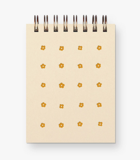 Flower Grid Mini Jotter Notebook - French Vanilla