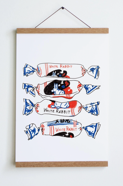 White Rabbit Print Large - 12" x 18"