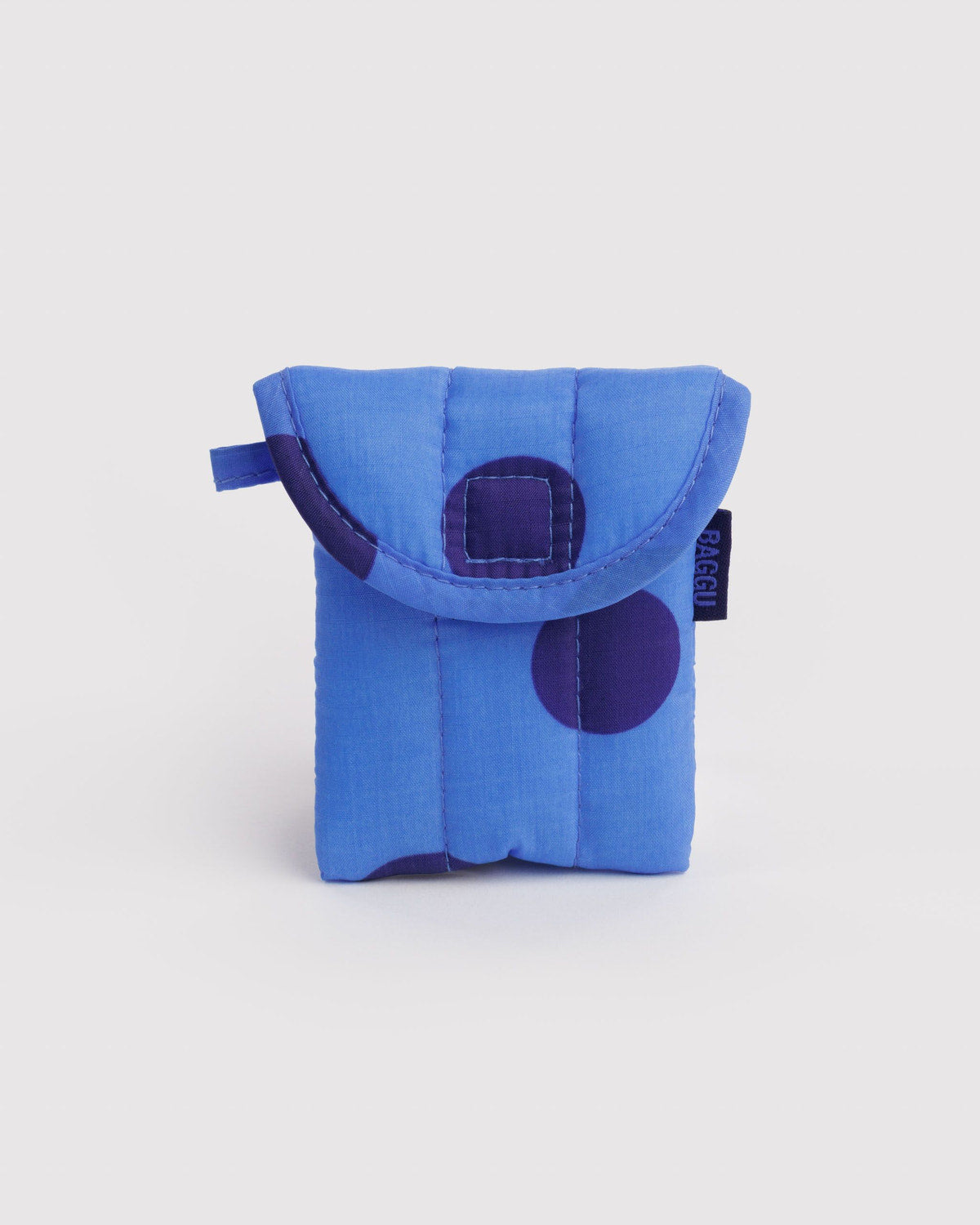 Puffy Earbuds Case Blue Polka Dot