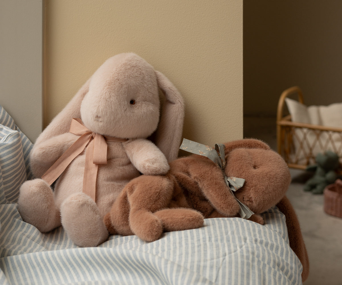 Sleeping bunny plush, Small - Soft brown - Stay Forever
