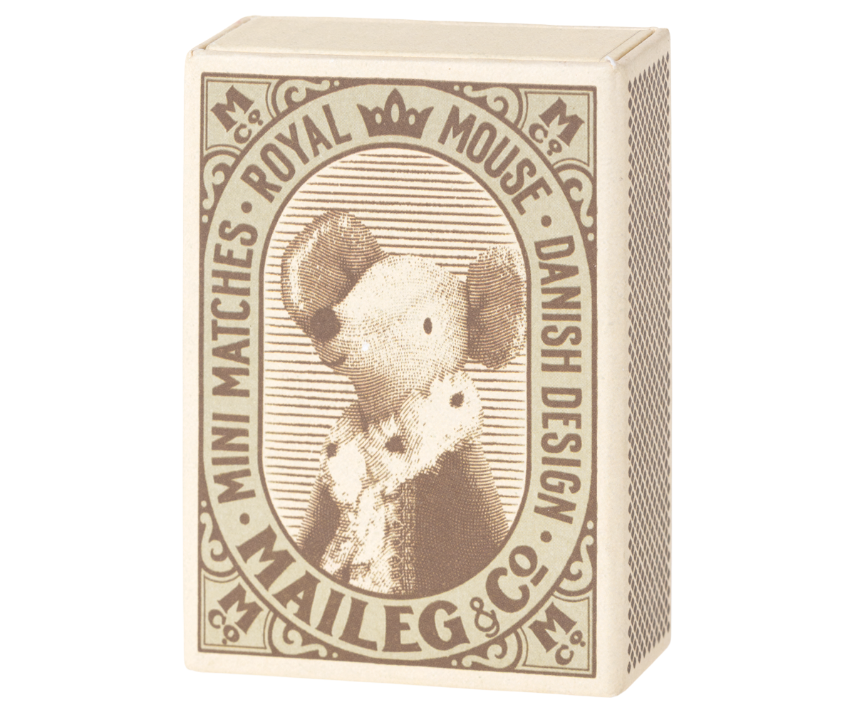 Sleepy/wakey baby mouse in matchbox - Blue
