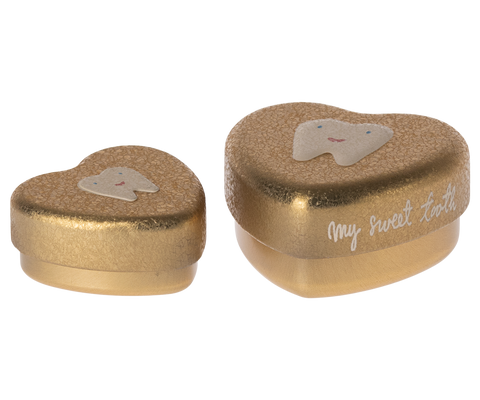 Tooth box, 2 pc set - Gold