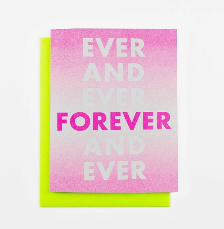 Forever and Ever - Risograph Love Card