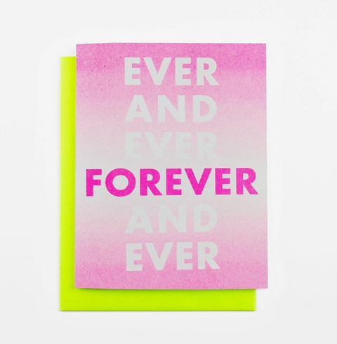 Forever and Ever - Risograph Love Card