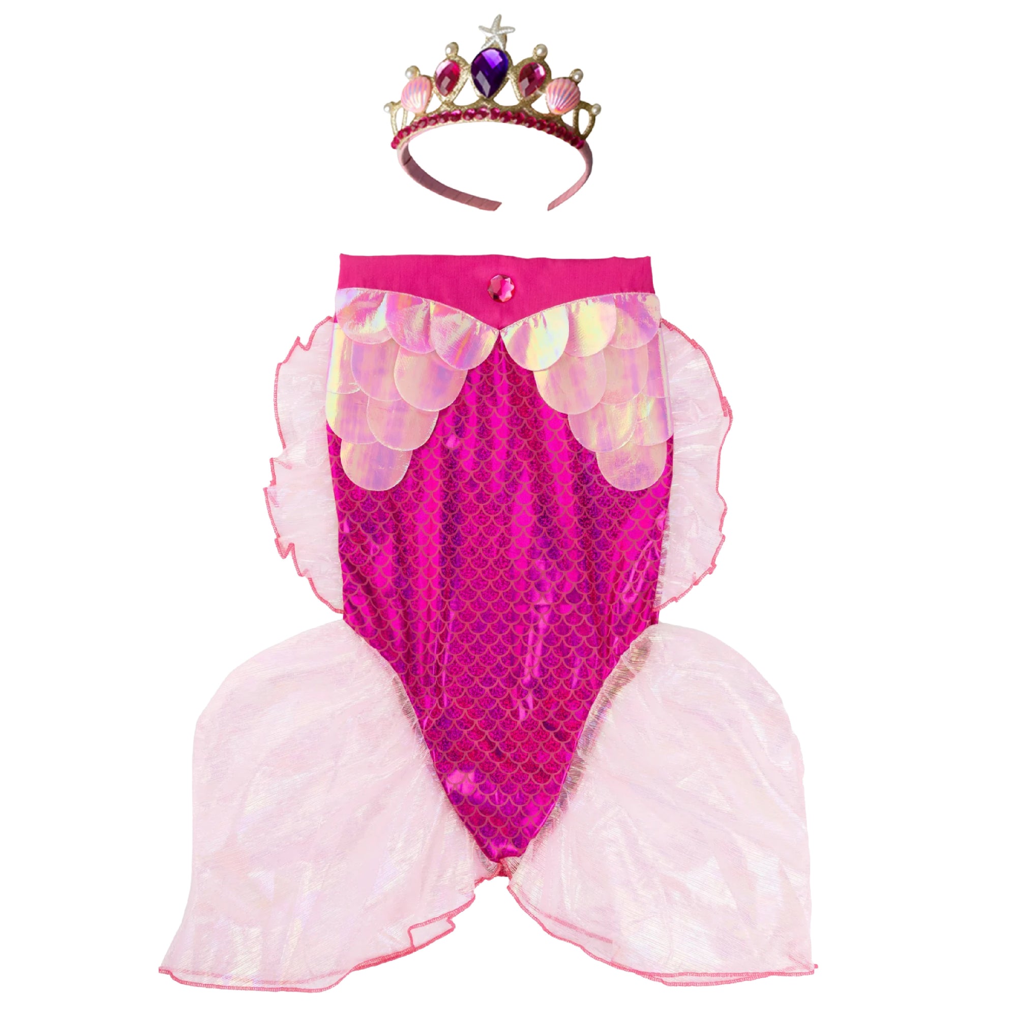 Mermaid Glimmer Skirt w/Tiara, Lilac/Blue, Size 5-6