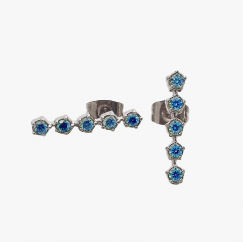 Gemma Crystal Lined Studs Silver