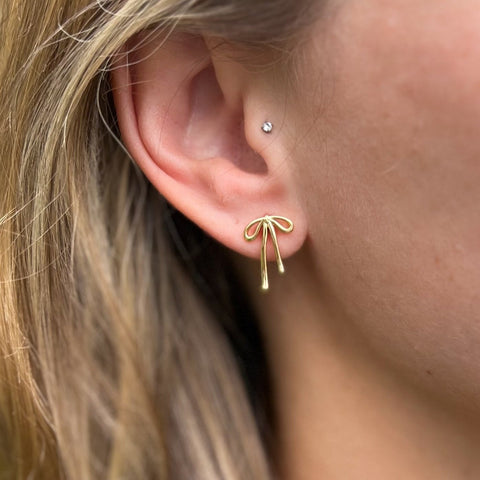 Silver Ribbon Earrings