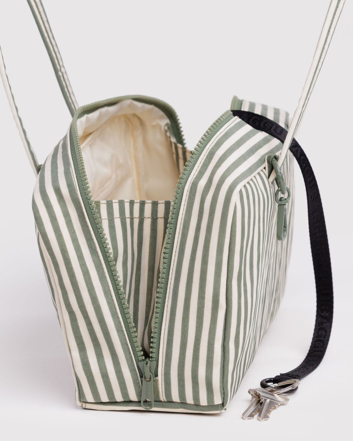 Nylon Bowler Bag - Sage Stripe