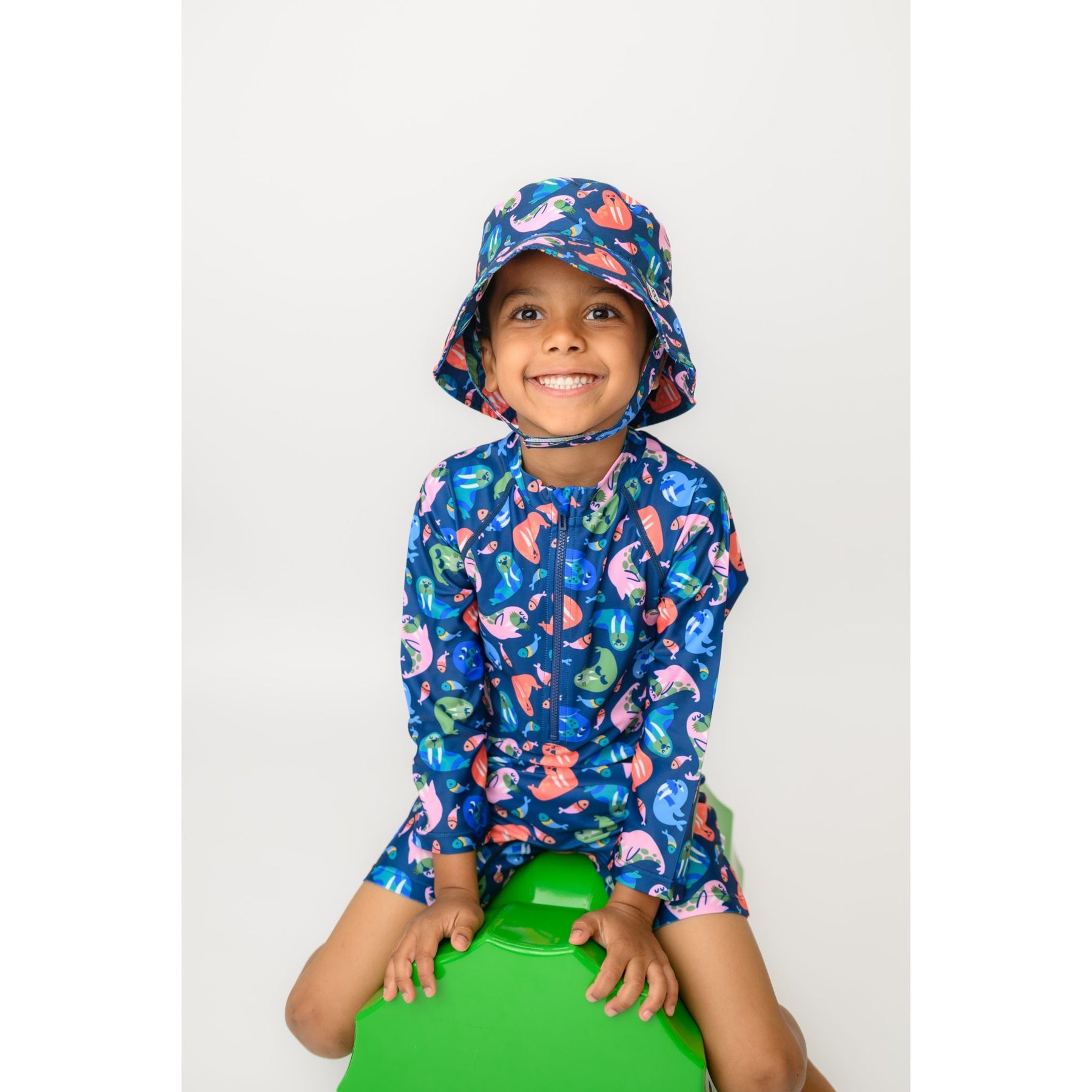 Printed Bucket Sun Hat - Wally the Walrus