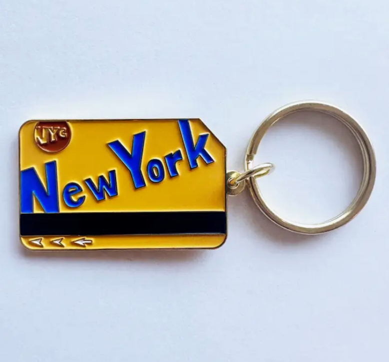 New York City Metrocard Enamel Keychain