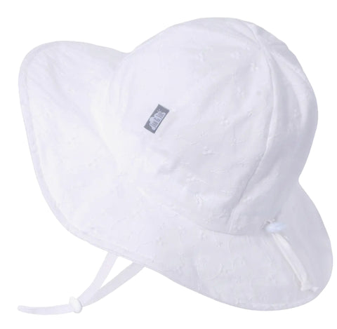 White Eyelet | Cotton Floppy Sun Hat (Small)