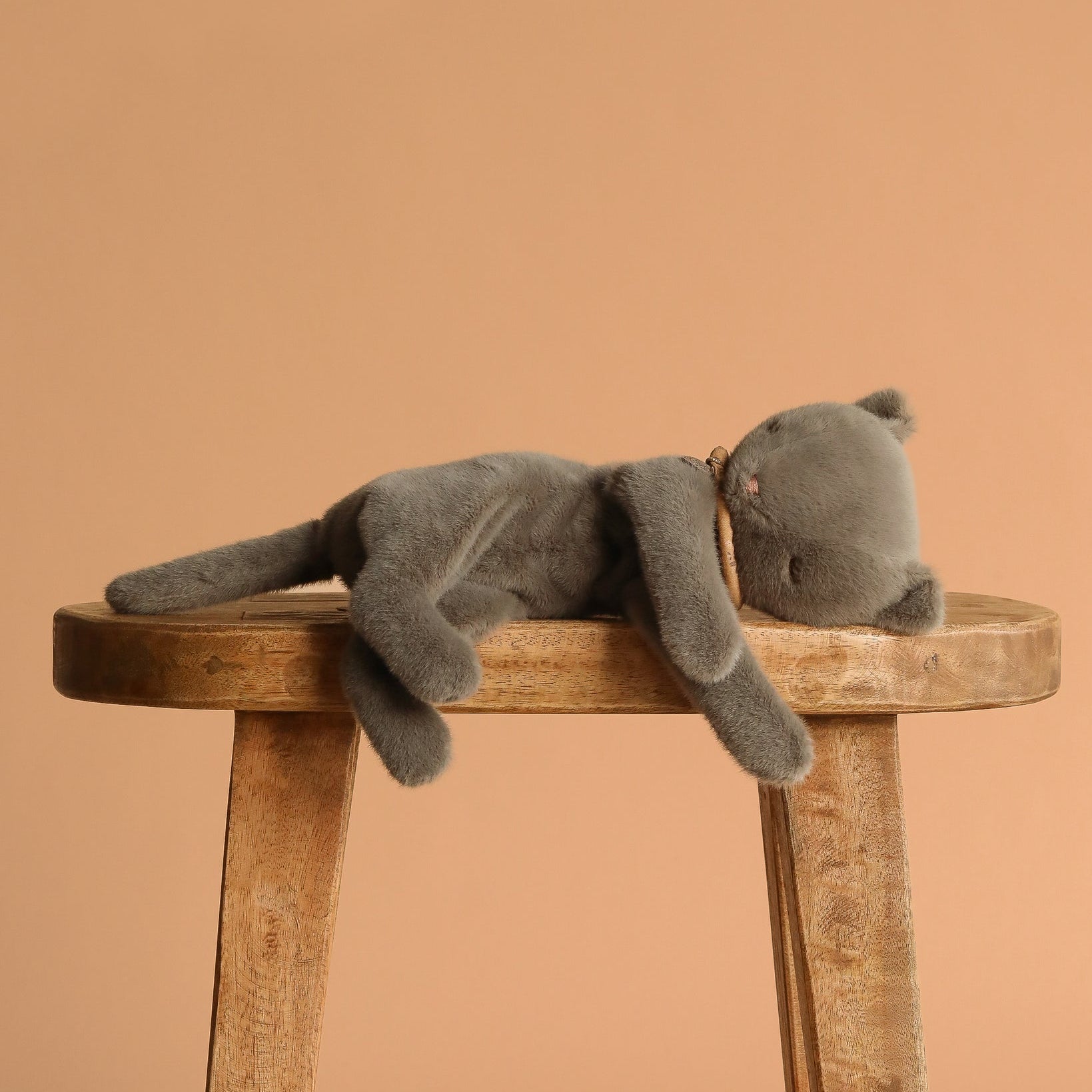 Sleeping kitten plush, Medium - Grey