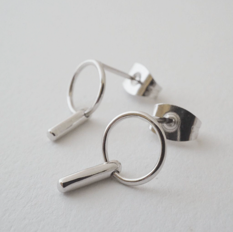 Charlie Link Bar Earrings Silver