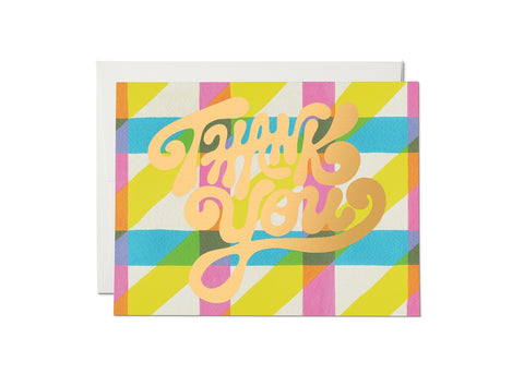 Plaid Thanks Card