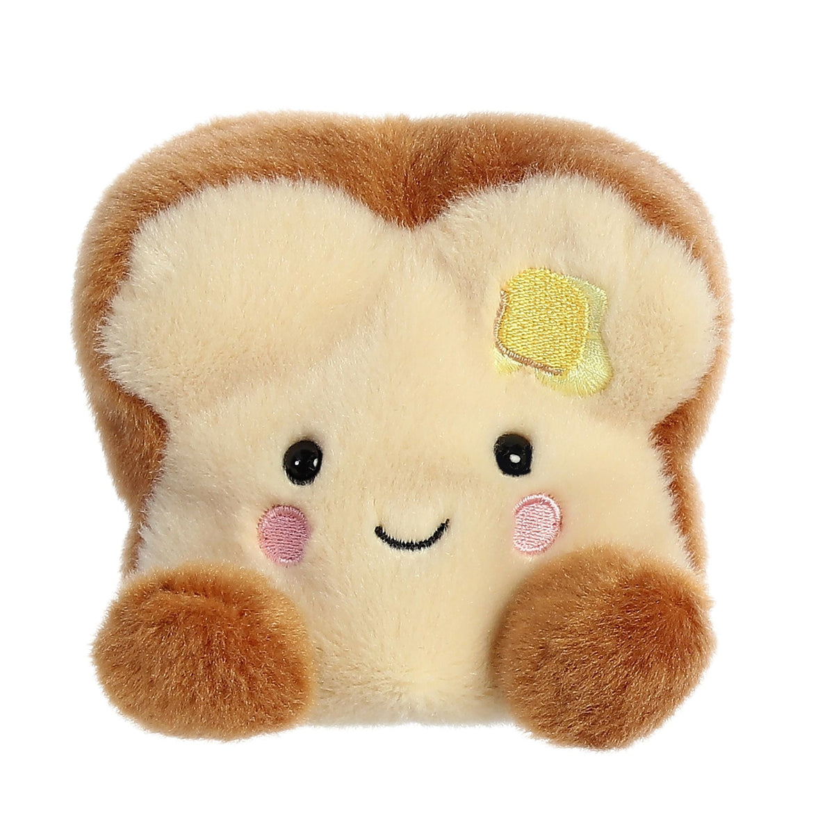 Aurora 5-inch Buttery Toast plush toy with smiling face and butter embroidery