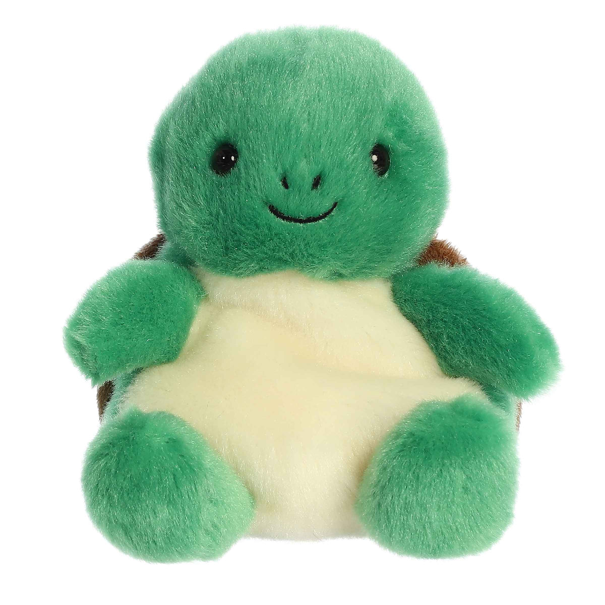 Aurora 5-inch Honu Sea Turtle plush toy with green fur and cream belly