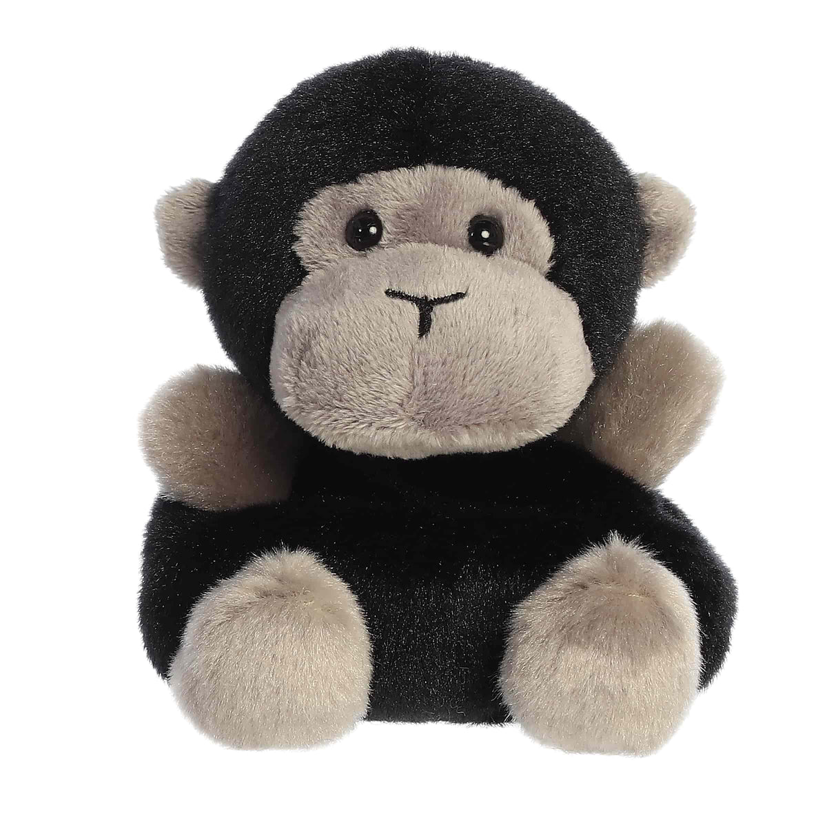 Aurora 5-inch Gunga Gorilla plush stuffed animal with black and gray coloring