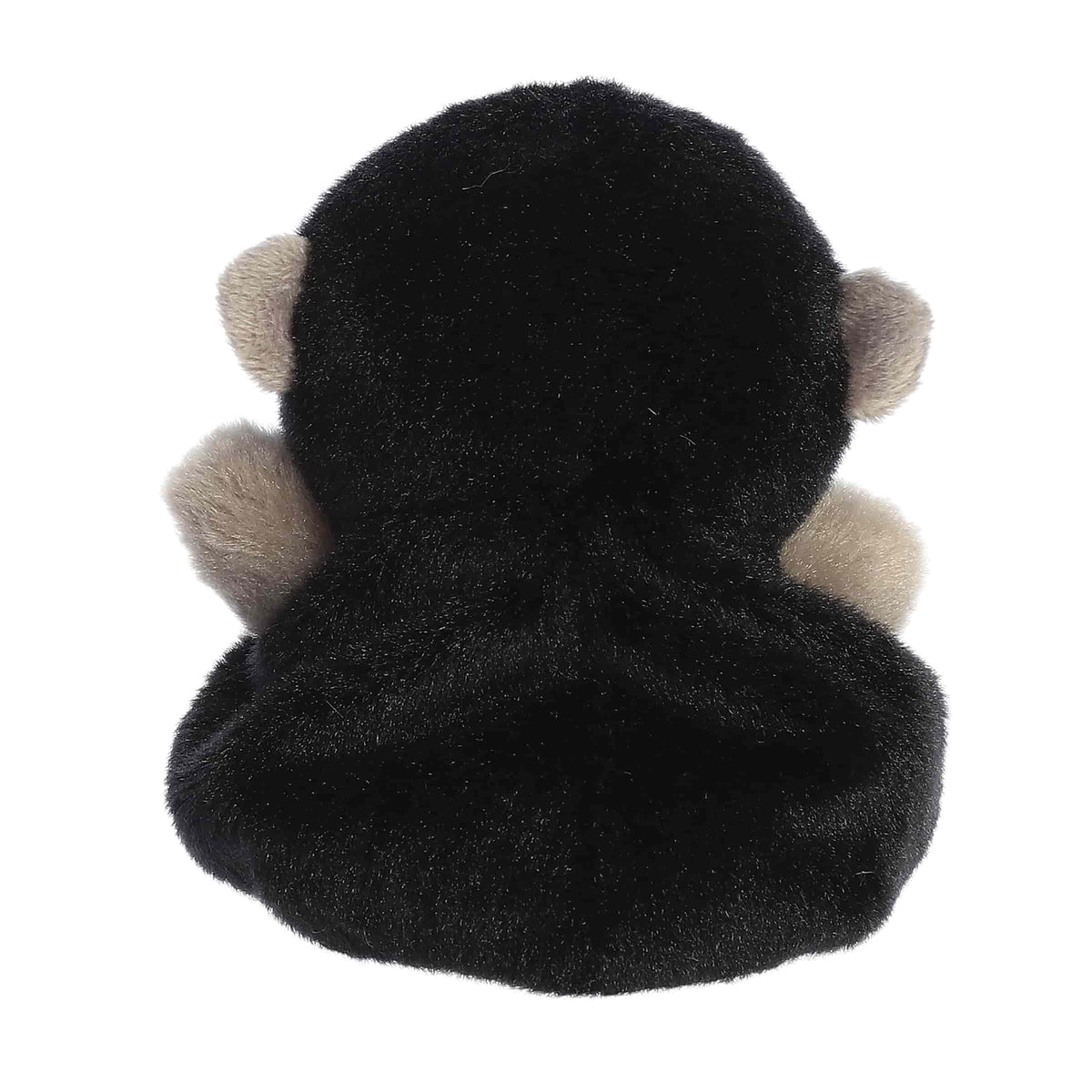 Back view of Aurora Gunga Gorilla 5-inch black plush stuffed animal with beige ears