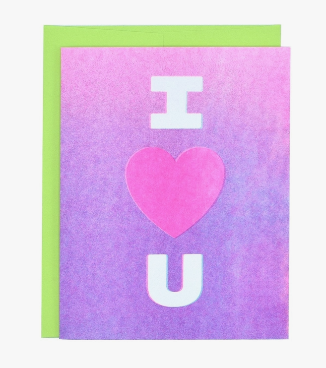 I Heart U - Risograph Greeting Card