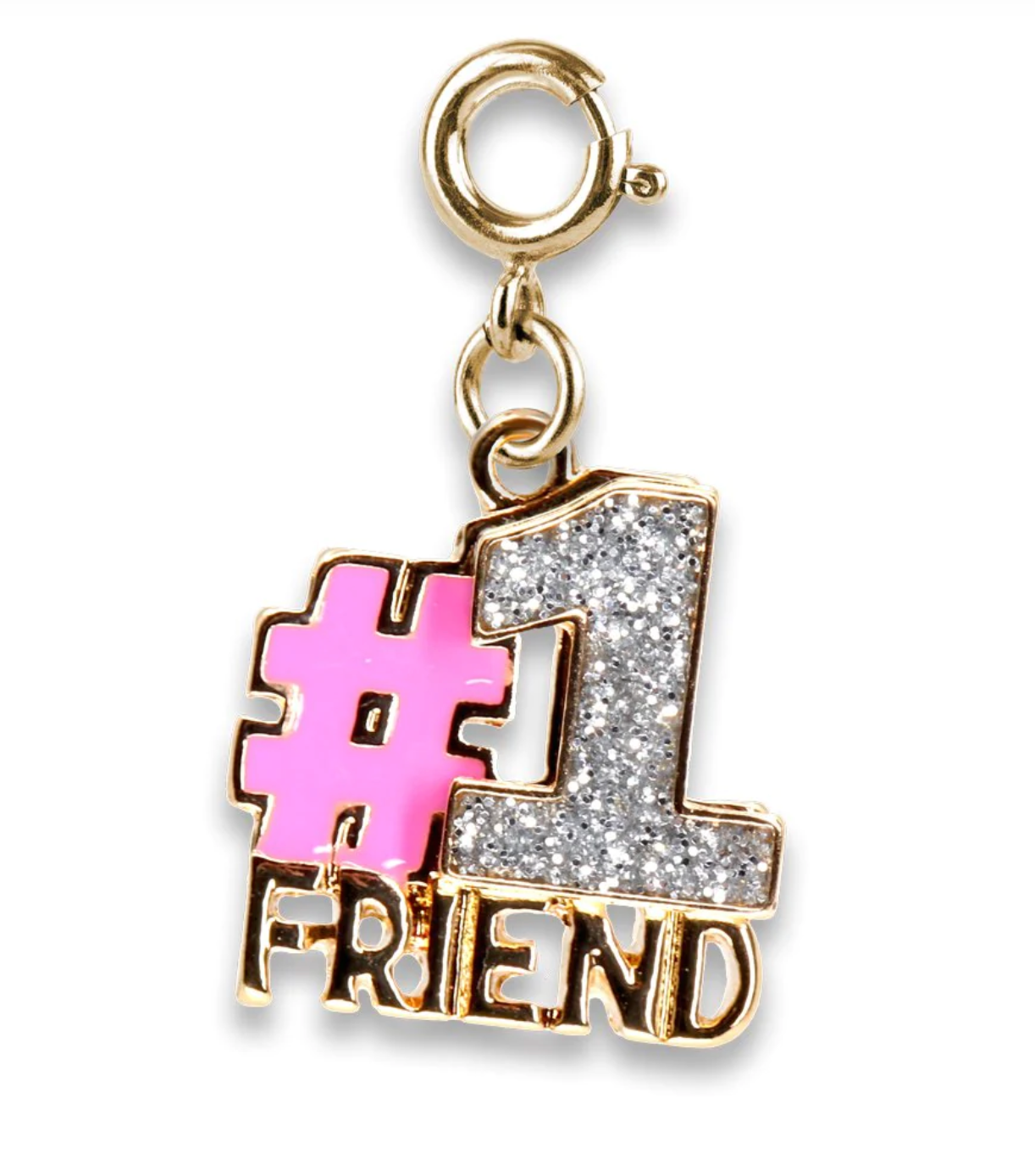 Charm It! Gold Glitter #1 Friend Charm