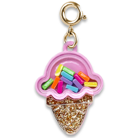 Charm It! Gold Ice Cream Cone Shaker Charm