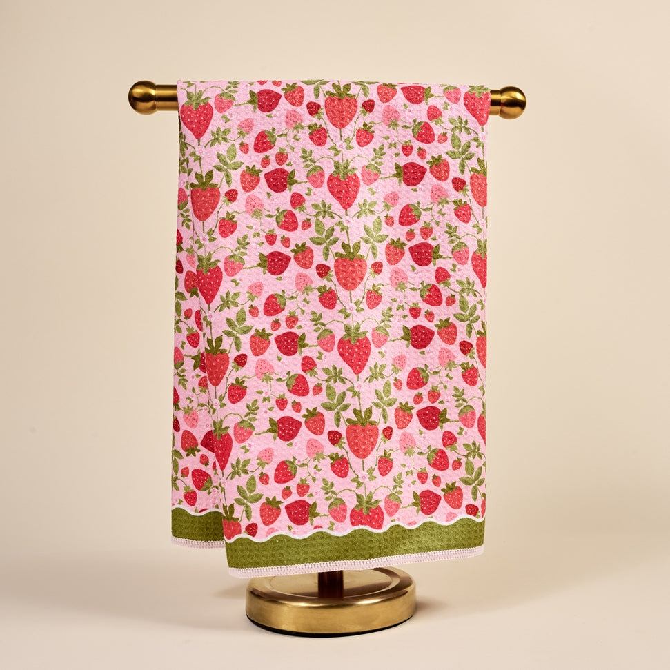 Waffle Tea Towel-Strawberry Fields