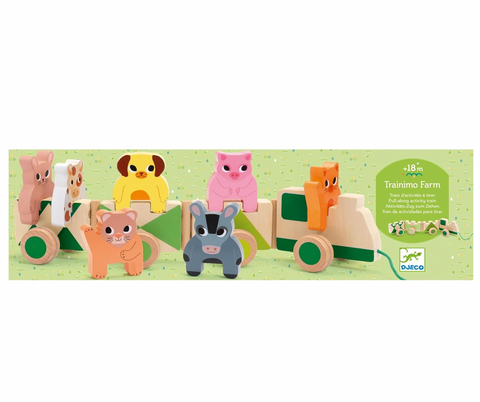 Trainimo Farm Wooden Pull-Along Activity Toy