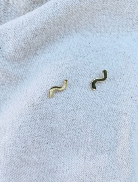 Wavy Brass Earrings