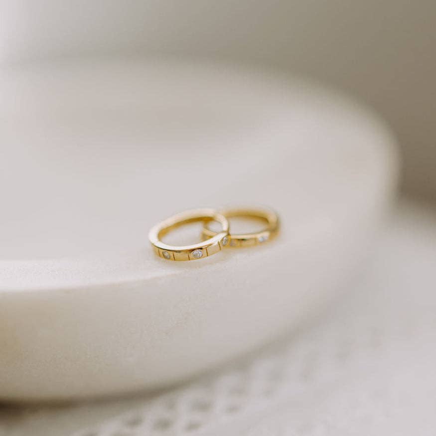 Diana Diamond Hoops - Gold